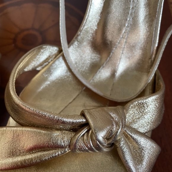 kate spade Shoes Kate Spade Gold Bow Strappy Sandal Poshmark